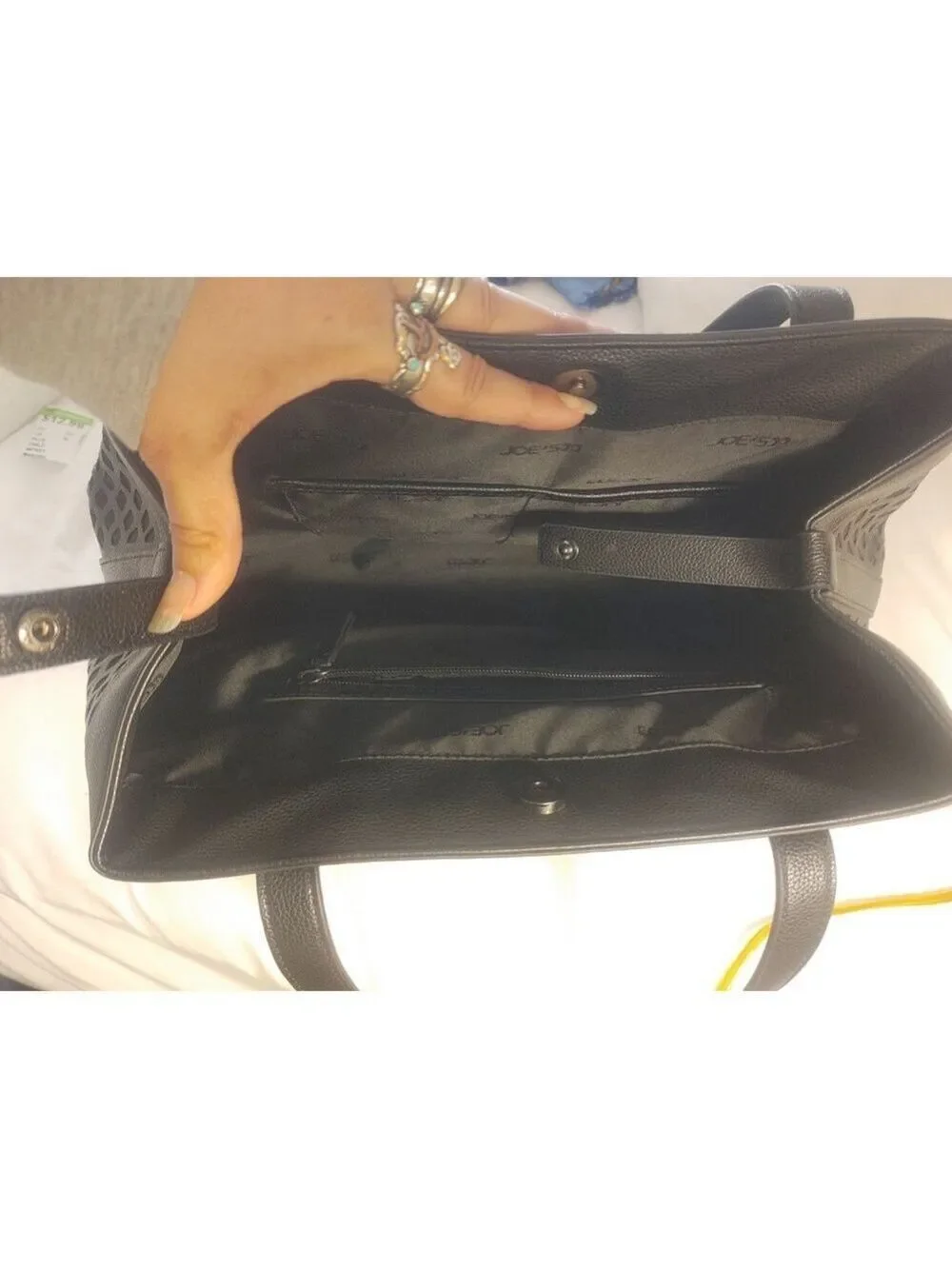 Joe's Jeans large tote Black shoulder bag purse Perfect Condition 17